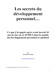 Les secrets du développement personnel…
